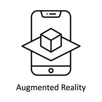 Augmented Reality  vector outline icon design illustration. Manufacturing units symbol on White background EPS 10 File