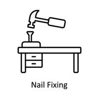 Nail Fixing vector outline icon design illustration. Manufacturing units symbol on White background EPS 10 File