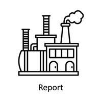 Report vector outline icon design illustration. Manufacturing units symbol on White background EPS 10 File