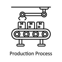 Production Process vector outline icon design illustration. Manufacturing units symbol on White background EPS 10 File