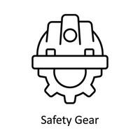 Safety Gear vector outline icon design illustration. Manufacturing units symbol on White background EPS 10 File