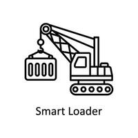 Smart Loader  vector outline icon design illustration. Manufacturing units symbol on White background EPS 10 File