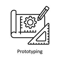 prototipos vector contorno icono diseño ilustración. fabricación unidades símbolo en blanco antecedentes eps 10 archivo