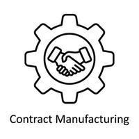 Contract Manufacturing  vector outline icon design illustration. Manufacturing units symbol on White background EPS 10 File