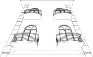 3d ilustración de residencial proyecto vector