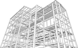 3D illustration of building structure vector