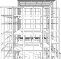 3D illustration of building structure vector