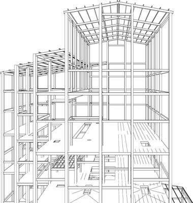 3D illustration of building structure