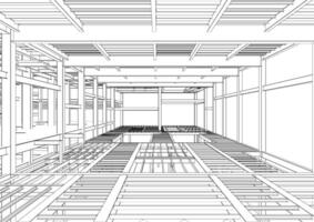 3D illustration of building structure vector