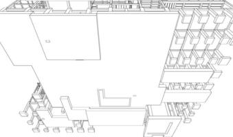 3d ilustración de edificio estructura vector