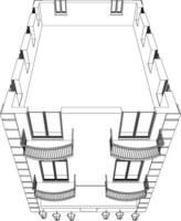 3d ilustración de residencial proyecto vector