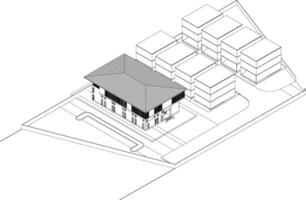 3D illustration of residential project vector