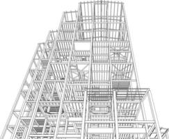 3d ilustración de edificio estructura vector