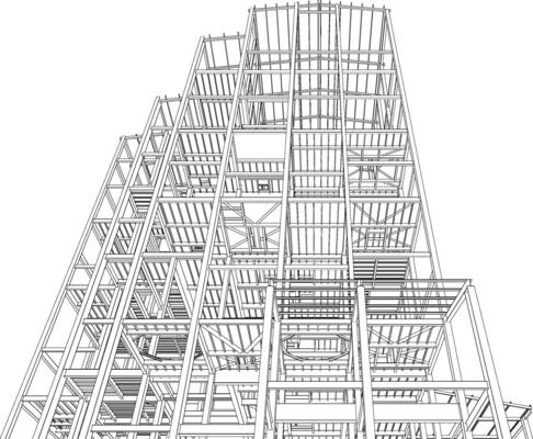 3D illustration of building structure