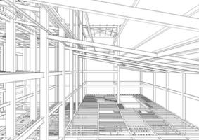 3d ilustración de edificio estructura vector