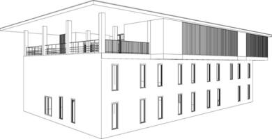 Ilustración 3D del proyecto de construcción vector