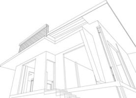 3D illustration of building project vector