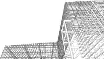 3D illustration of building structure vector