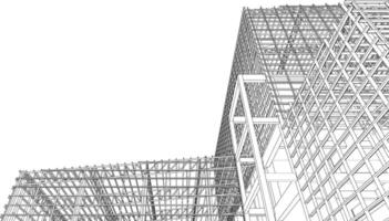 3D illustration of building structure vector