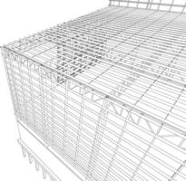 3D illustration of building structure vector