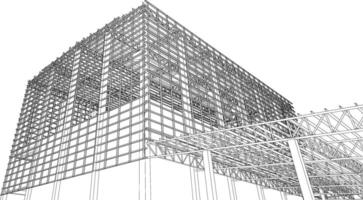 3D illustration of building structure vector