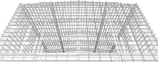 3D illustration of building structure vector