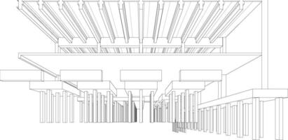 3D illustration of building structure vector