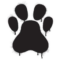 Spray Painted Graffiti Paw Print icon Sprayed isolated with a white background. vector