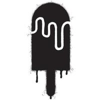 Spray Painted Graffiti ice cream con icon Sprayed isolated with a white background. vector