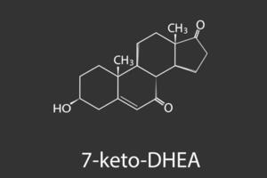 7-ceto-dhea molecular esquelético químico fórmula vector