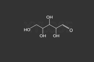 xylose molecular skeletal chemical formula vector