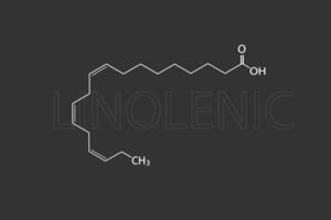 linolenic molecular skeletal chemical formula vector