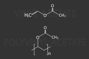 PVA molecular esquelético químico fórmula vector