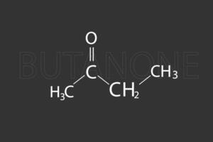 Butanone molecular skeletal chemical formula vector