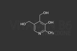 Pyridoxine molecular skeletal chemical formula vector