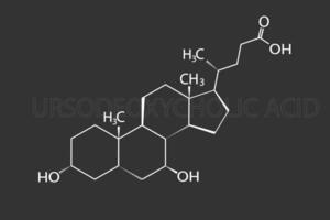 ursodeoxycholic acid molecular skeletal chemical formula vector