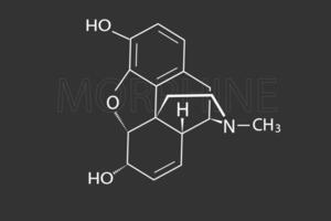 Morphine molecular skeletal chemical formula vector