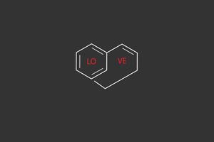 Love chemical formula icon. vector