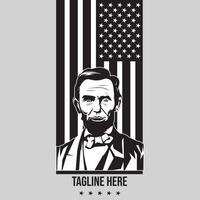 abraham lincoln black and white vector ready eps 10 format