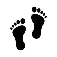 Foot print icon. Simple solid style. Bare foot print, feet, human footstep, footprint concept. Black silhouette, glyph symbol. Vector illustration isolated.