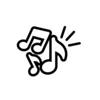 Music notes icon. Simple outline style. Music key, melody, classical, harmony, clef, tone, tune, song concept. Thin line symbol. Vector illustration isolated.