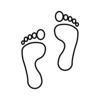 Foot print icon. Simple outline style. Bare foot print, feet, human footstep, footprint concept. Thin line symbol. Vector illustration isolated.