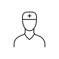 Nurse icon. Simple outline style. Medic, male, people, man, doctor, health, medical, hospital concept. Thin line symbol. Vector illustration isolated.