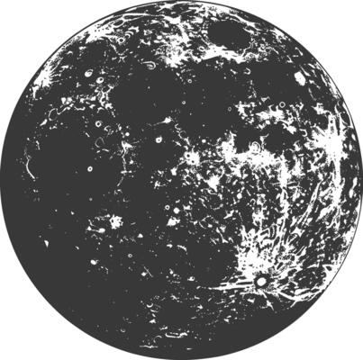 AI generated Silhouette Full Moon black color only