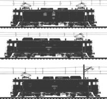 AI generated Silhouette electric train black color only full vector