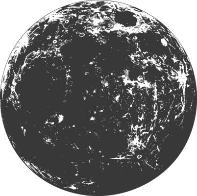 AI generated Silhouette Full Moon black color only