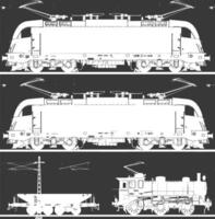 ai generado silueta eléctrico tren negro color solamente lleno vector