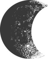 AI generated Silhouette First Quarter Moon black color only vector