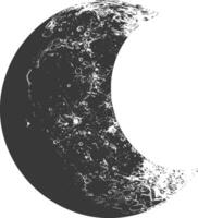 AI generated Silhouette First Quarter Moon black color only vector