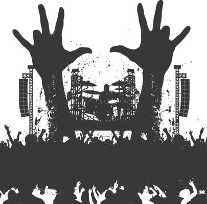 Rock Band Silhouette Vector Art, Icons, and Graphics for Free Download